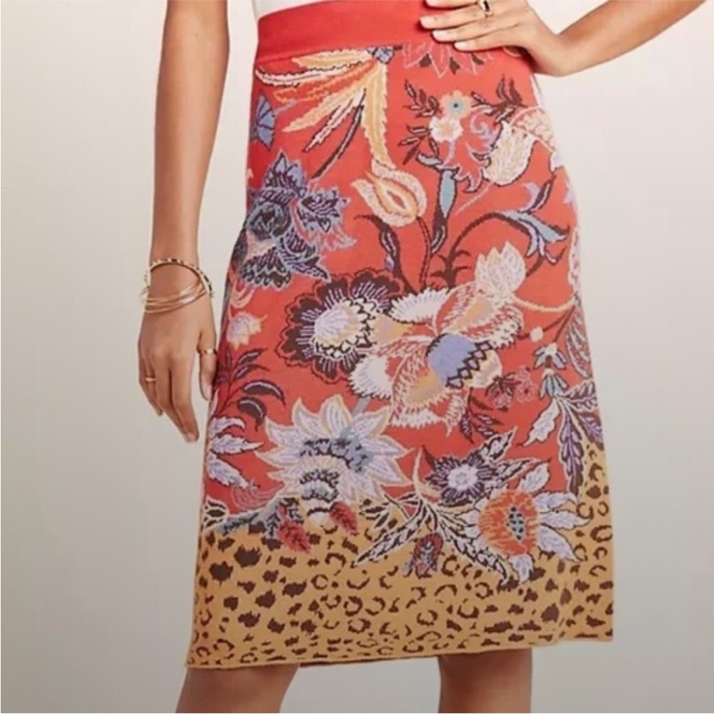 ANTHRO Maeve Floral Patterned Knit Skirt - Sz Sm